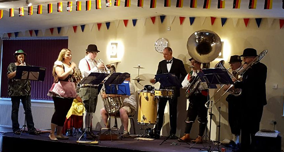 A typical German night band, ideal for Oktoberfest! Manea Silver Oompah Band at a British Legion event in 2016.