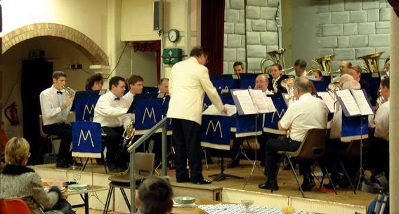 Manea Silver Band present a concert at the Village Hall under the baton of Peter Cain, c.2000s