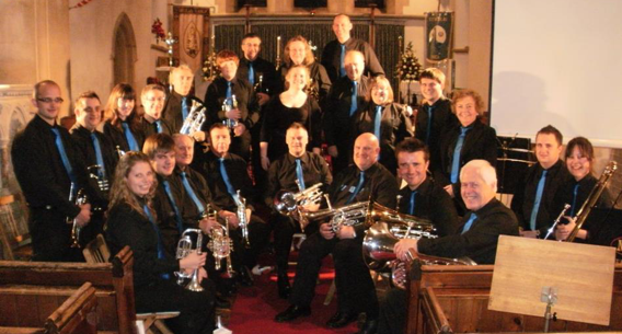 Manea Silver Band in their new uniform at the 2012 relaunch concert, St Nicholas's Church, Manea